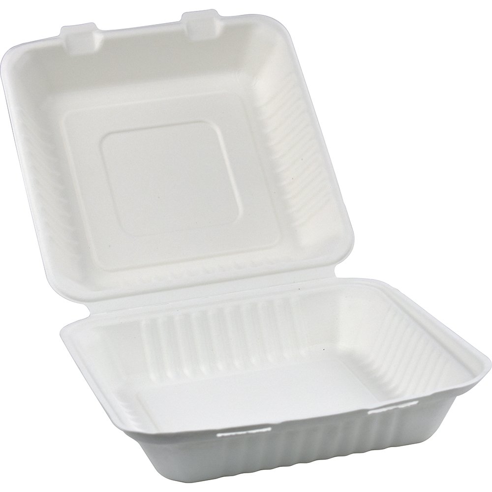 Compostable Bagasse Clamshell Meal Box 9