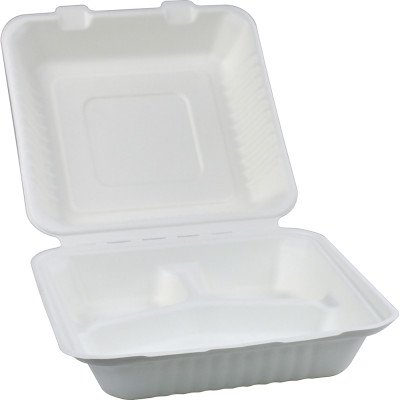 Compostable Bagasse Clamshell 3CP Meal Box 9