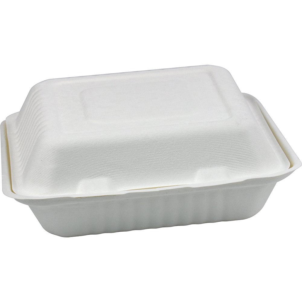 Compostable Bagasse Clamshell 3CP Meal Box 9