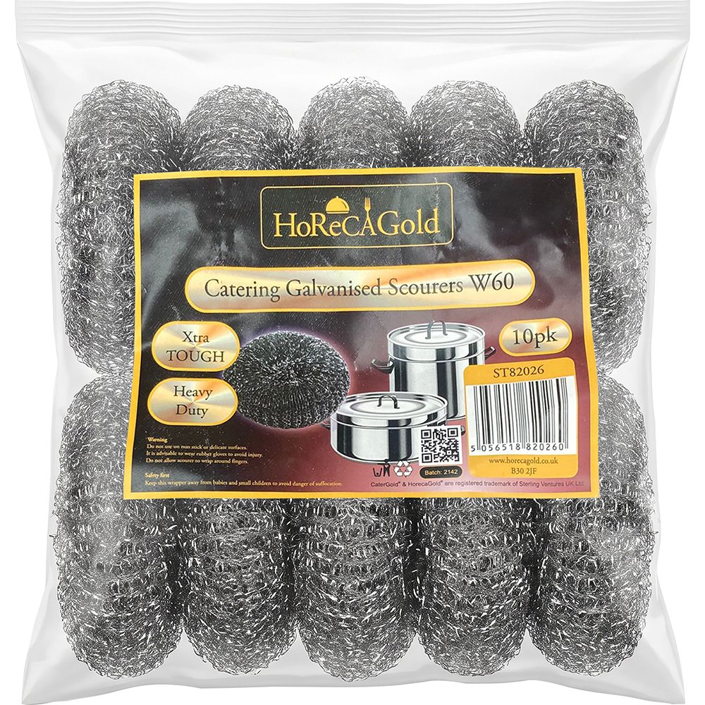Galvanised Steel Scourer W60 Heavy Duty 10 Pack
