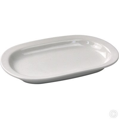 Porcelain Flared Rimmed Oval Platter 230mm 9