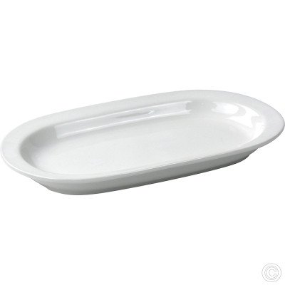 Porcelain Flared Rimmed Oval Platter 260mm 10