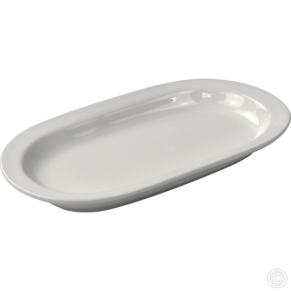 Porcelain Flared Rimmed Oval Platter 260mm 10