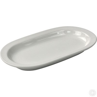 Porcelain Flared Rimmed Oval Platter 260mm 10