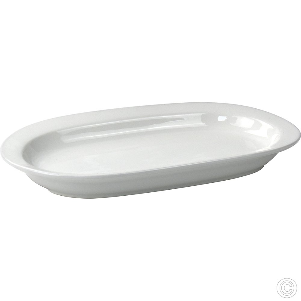 Porcelain Flared Rimmed Oval Platter 320mm 12.5