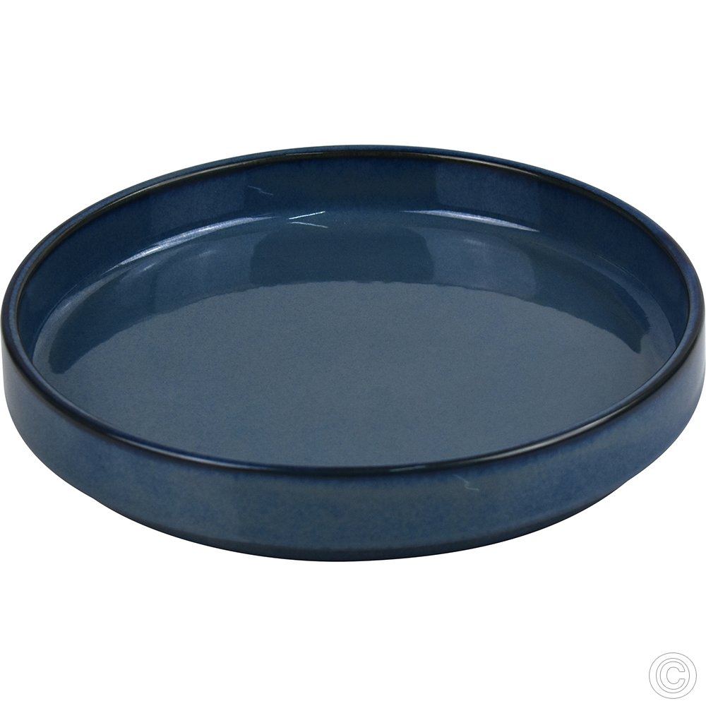Porcelain Round Stacking Tray 800ML 28Oz Reactive Glaze Blue