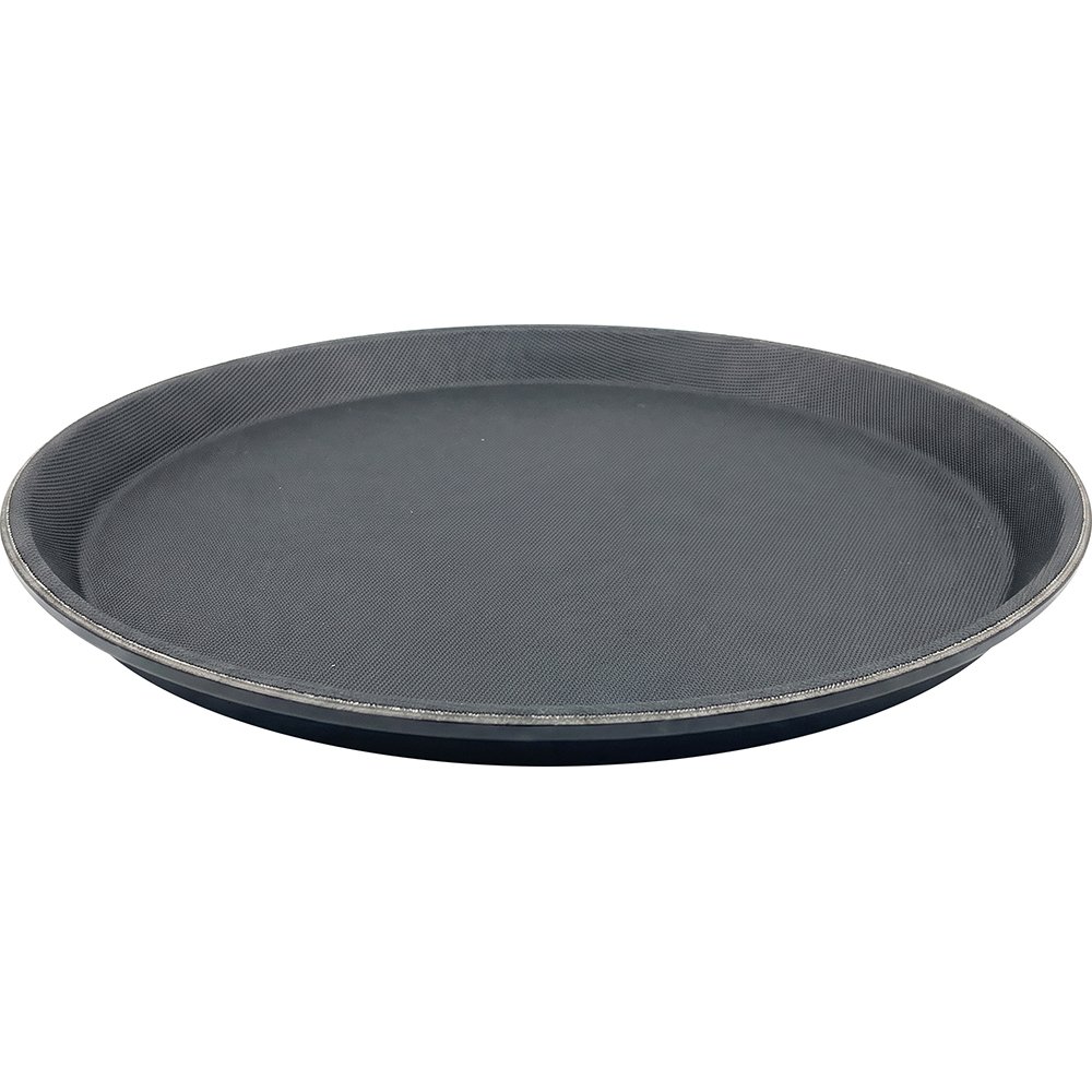 HorecaGold Anti Slip Round Plastic Tray Black 35.5cm
