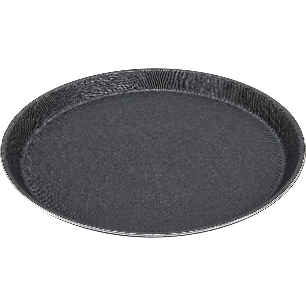 HorecaGold Anti Slip Round Plastic Tray Black 40cm