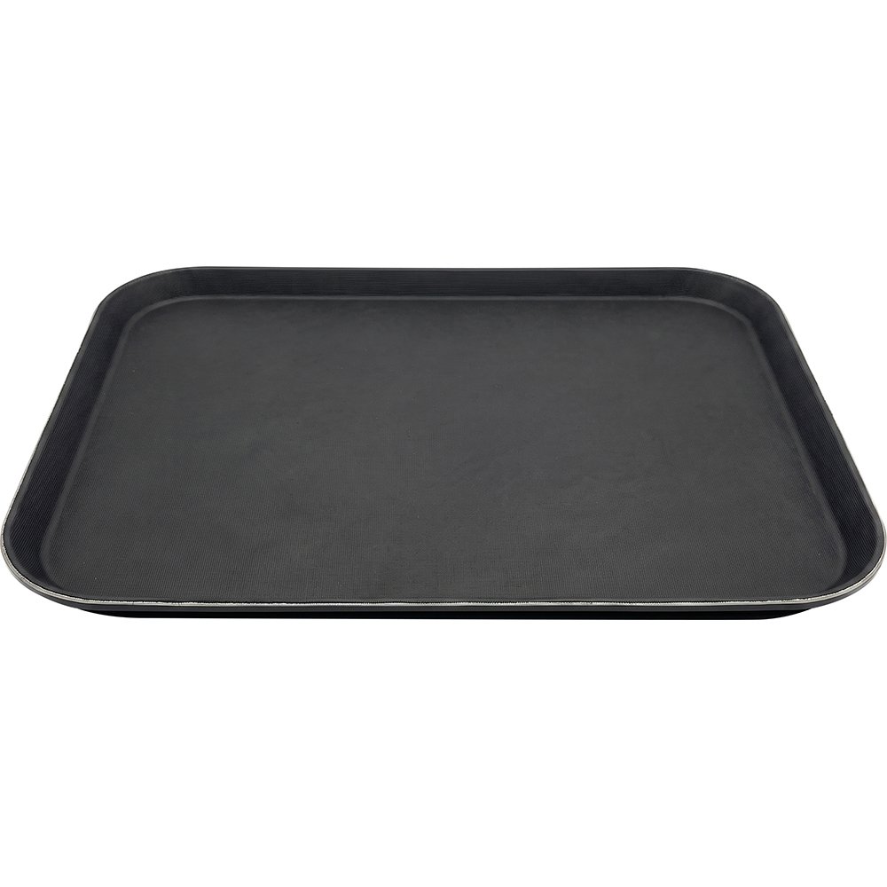 HorecaGold Anti Slip Rectangular Plastic Tray Black 51x38cm
