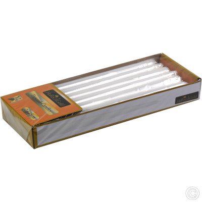 Tapered Candles White 4 Hours 12 Pack (2x25cm)