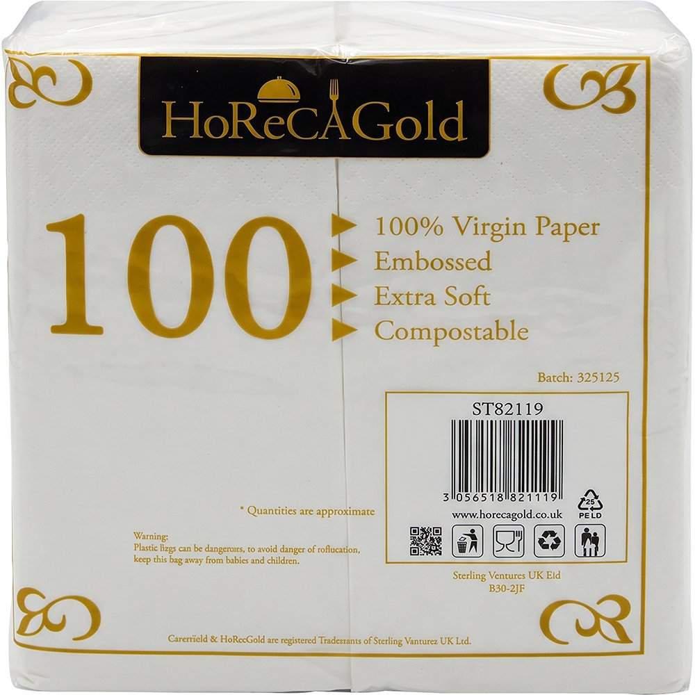 Dinner Napkins 2 Ply 40x40cm White 1/8 Fold 250 Pack