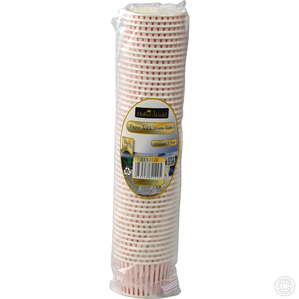Recyclable Ice Cream Pots 100ml / 3.5oz 50 Pack
