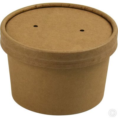 Microwavable Kraft Soup Cups With Lids 227ml (8oz) 25 Pack