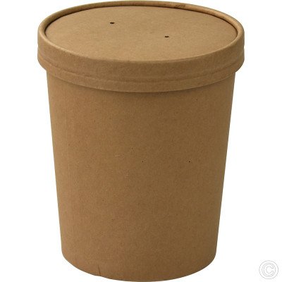 Microwavable Kraft Soup Cups With Lids 909ml (32oz) 25 Pack
