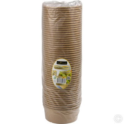 Compostable Round Salad Bowl Kraft 750ml/26oz 50 Pack
