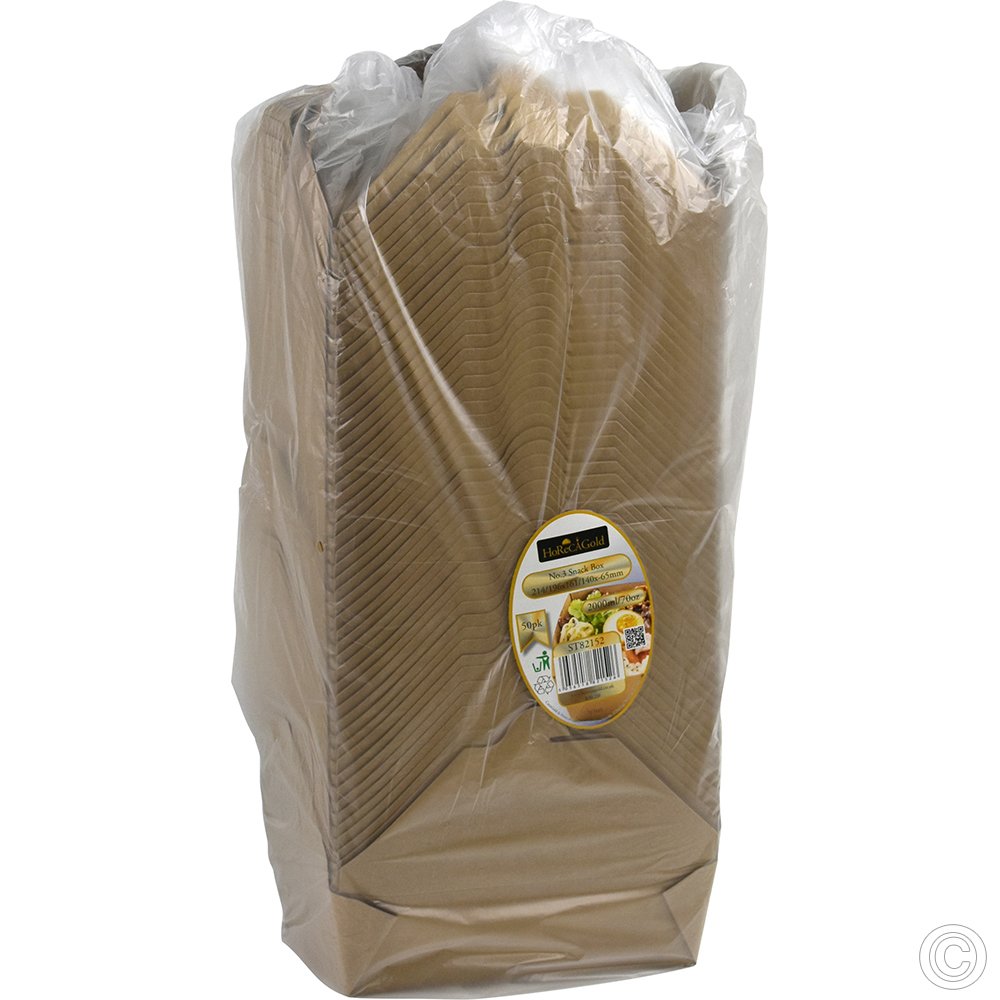 No.3 Kraft Snack Box Brown 2000ml/70oz 50 Pack