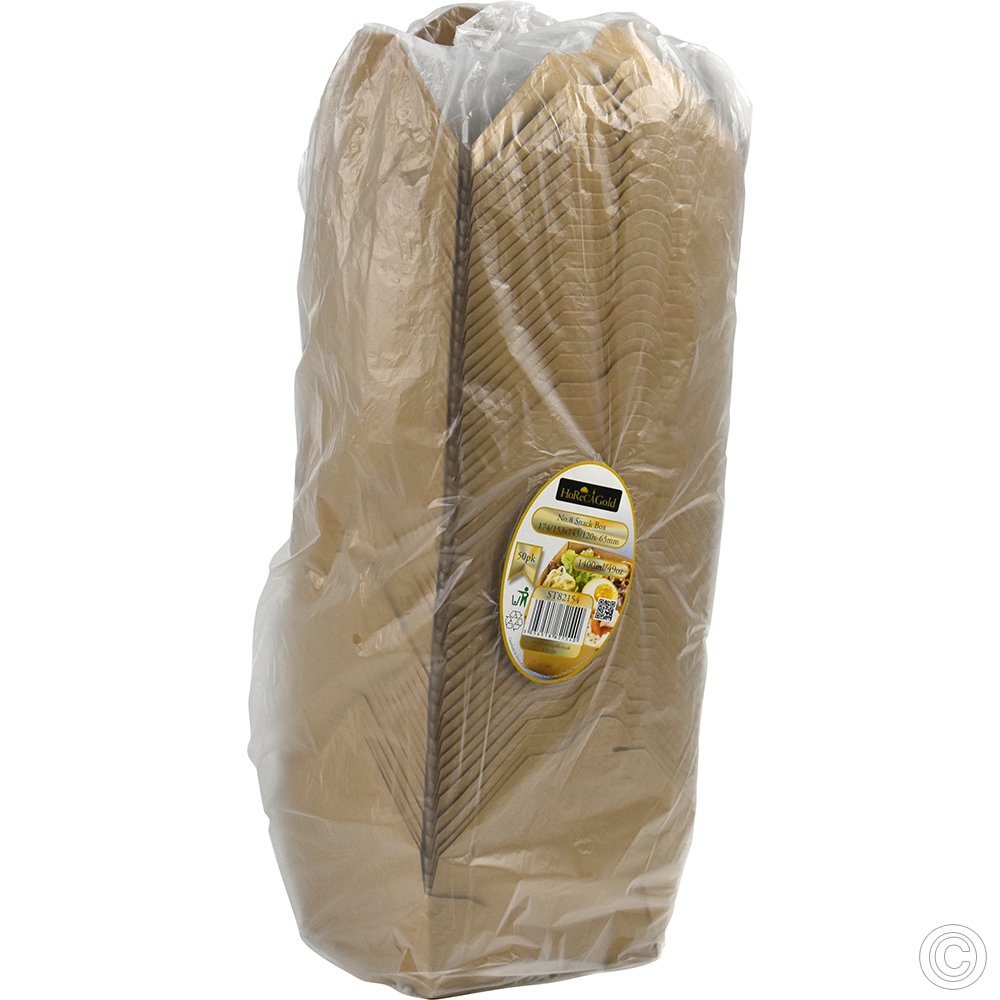 No.8 Kraft Snack Box Brown 1400ml/49oz 50 Pack