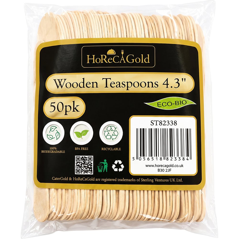 Compostable Wooden Teaspoon 50 Pack