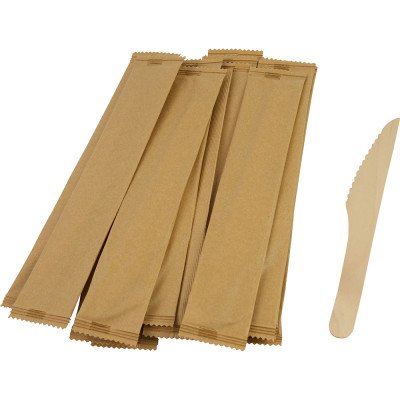 Compostable Wooden Knife (Wrapped) 100 Pack