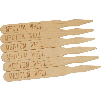 Compostable Wooden Steak Marker 90mm Medium Well 100 Pack
