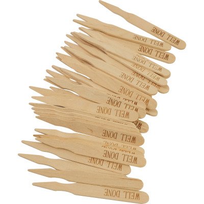 Compostable Wooden Steak Marker 90mm Well Done 100 Pack