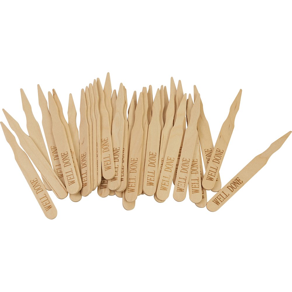 Compostable Wooden Steak Marker 90mm Well Done 100 Pack
