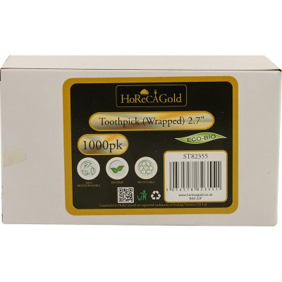 Compostable Wooden Tootthpick Single Paper Wrap 1000 Pack