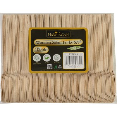 Compostable Wooden Salad fork 100 Pack