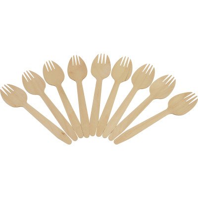 Compostable Wooden Salad fork 100 Pack