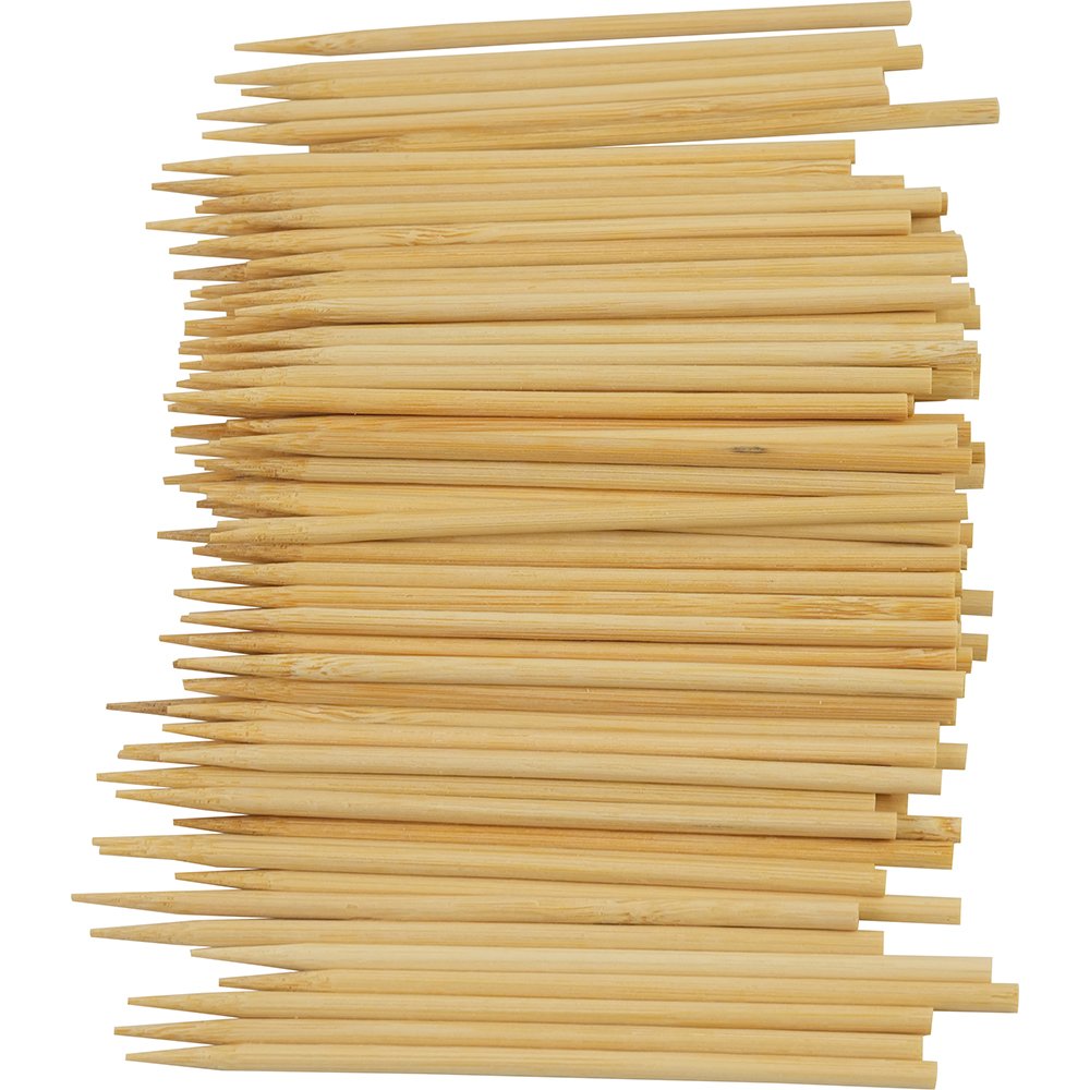 Compostable Bamboo Skewers Round S/Point 115mm 1000 Pack