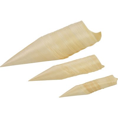 Compostable Wooden Food Serving Cone 85mm 50 Pack