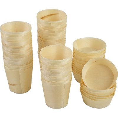 Compostable Wooden Food Serving Cups 50ml 50 Pack