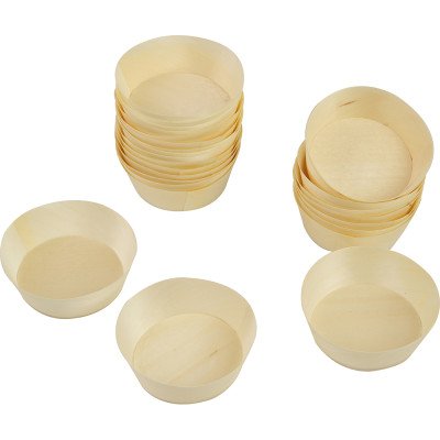Compostable Wooden Food Serving Cups 130ml 50 Pack