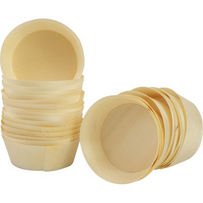 Compostable Wooden Food Serving Cups 35ml 50 Pack