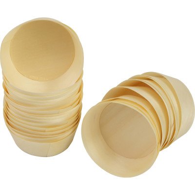 Compostable Wooden Food Serving Cups 35ml 50 Pack