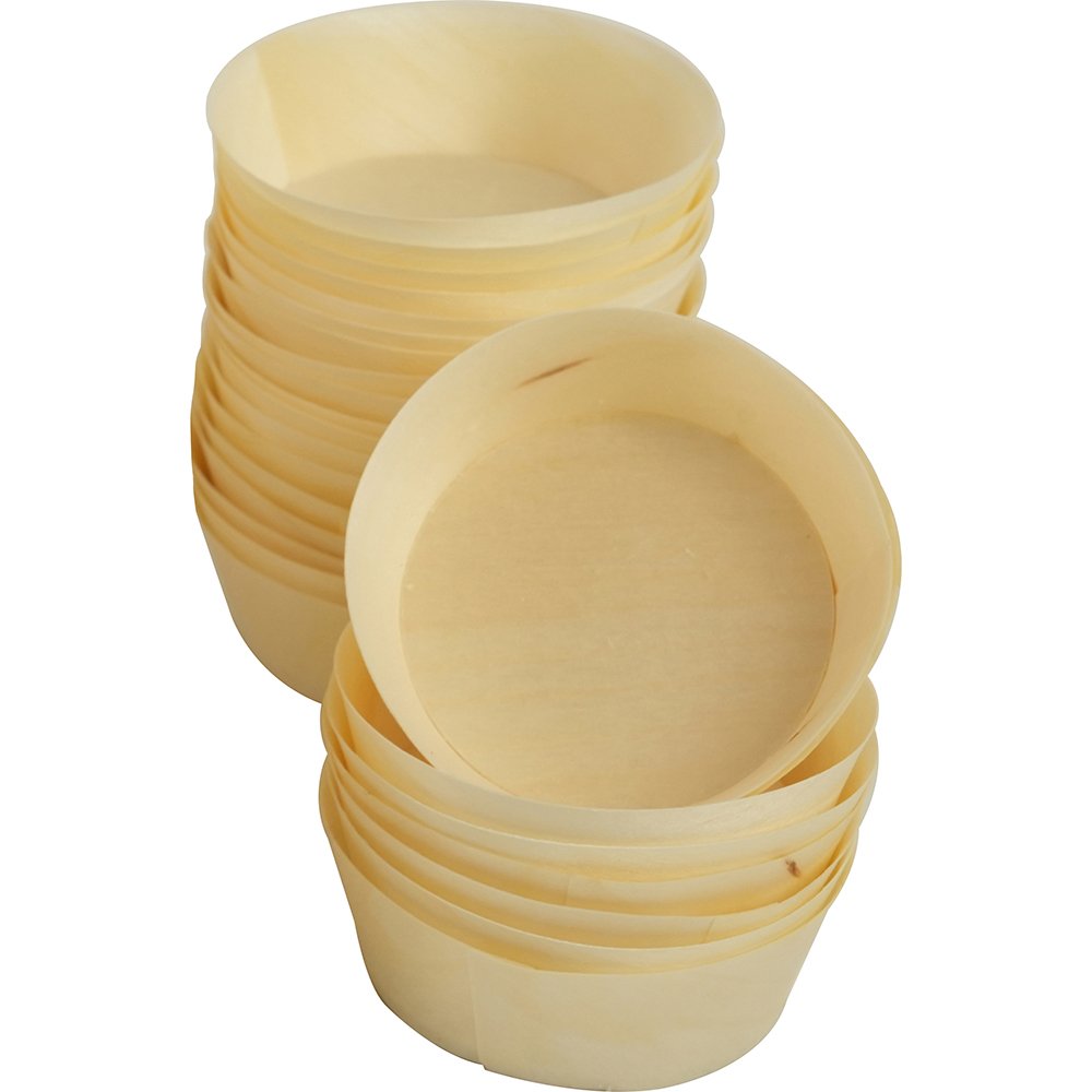 Compostable Wooden Food Serving Cups 83ml 50 Pack