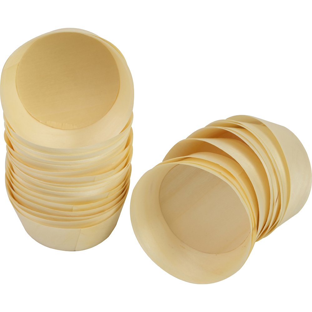 Compostable Wooden Food Serving Cups 83ml 50 Pack