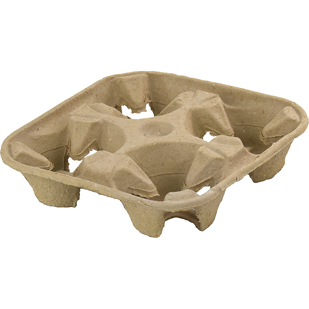 Moulded Pulp Fibre 4 Cup Carrier 65 Pack
