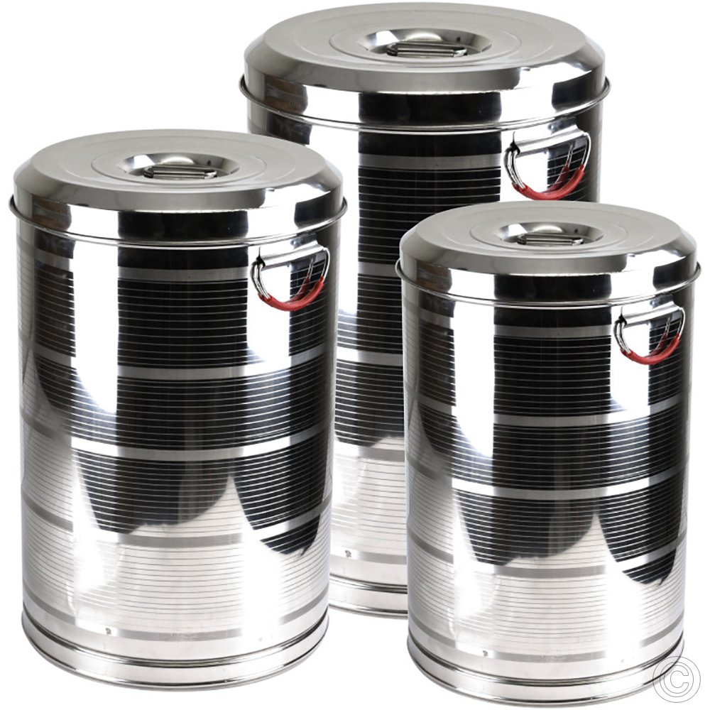 Stainless Steel Atta Drum 3pc-34/37/39 cm