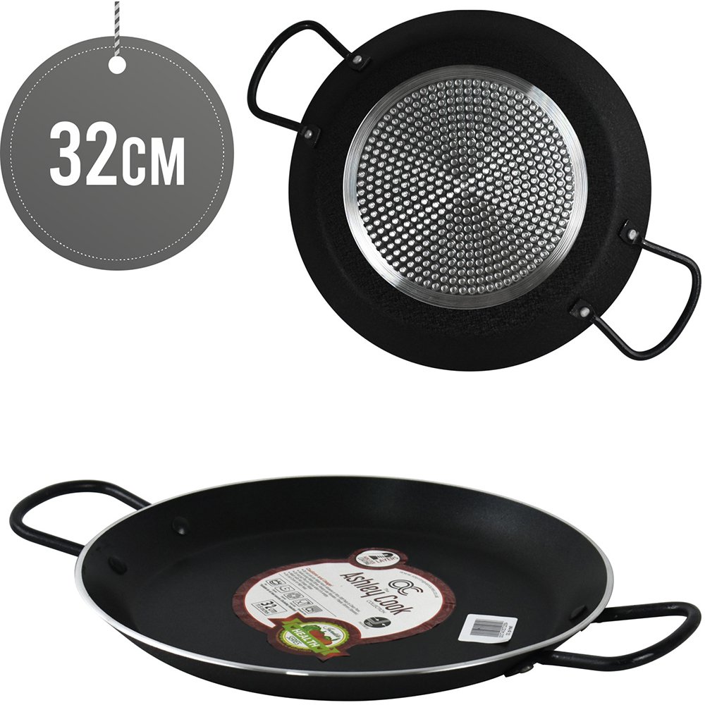 Ashley Non Stick Paella Pan Black 32cm