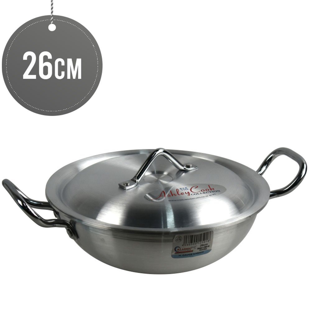 Klassic Aluminium Round Karahi Wok 26cm