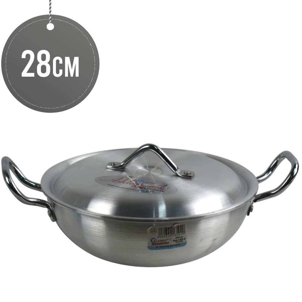 Klassic Aluminium Round Karahi Wok 28cm