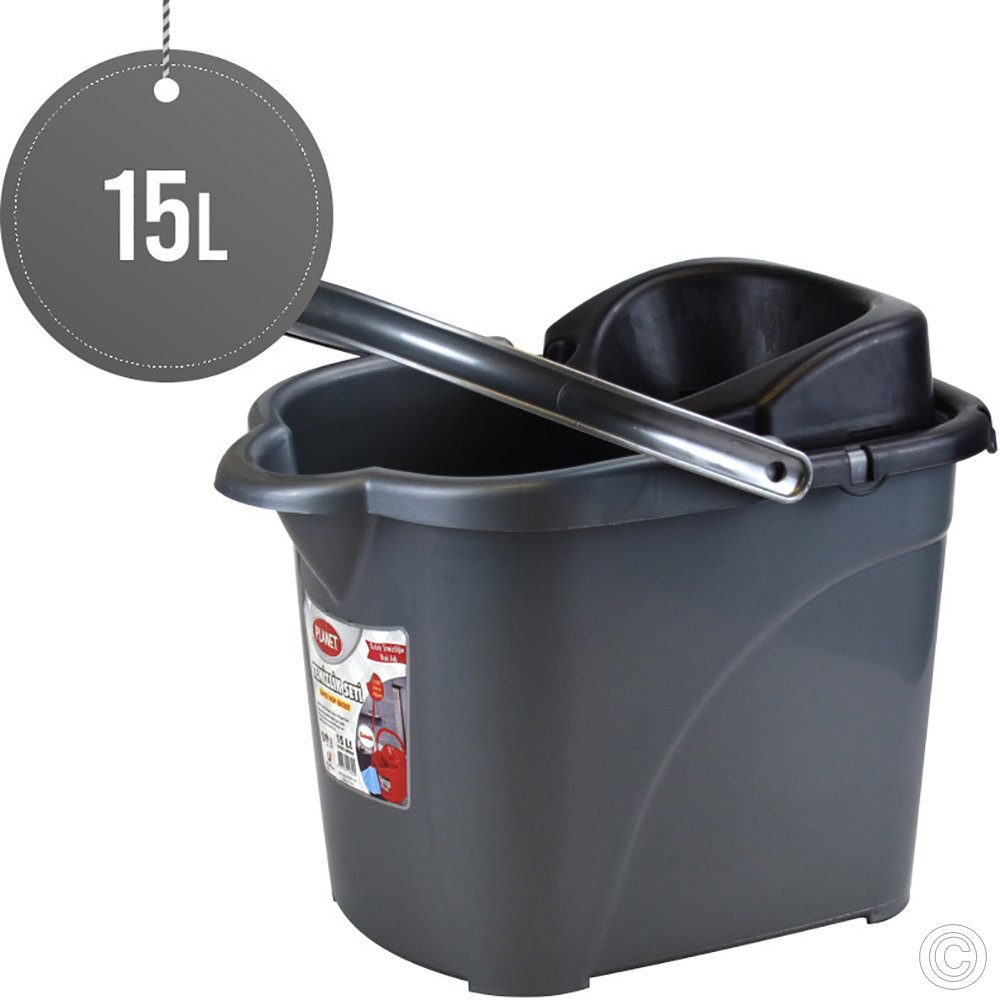 Luxury Mop Bucket 15L With Wheels Silver
